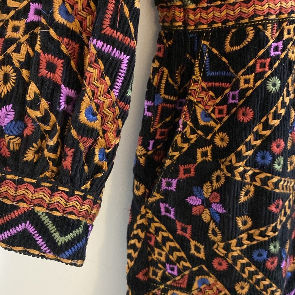 Farm Rio Embroidered Long Sleeve Corduroy Jumpsuit - Picture 10 of 10